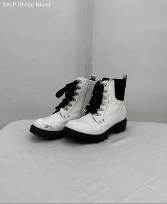 Justice Niña Blanca Y Negra Niña Grande Botas Bota Niñas 2 Foto 1 de 4