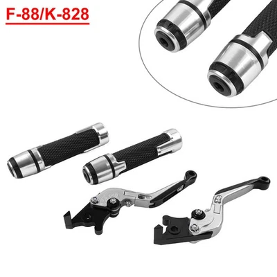 Silver Brake Clutch Levers Handlebar Grip Set For Kawasaki ZX6R 636 ZX10R Z750R - Image 1 of 4
