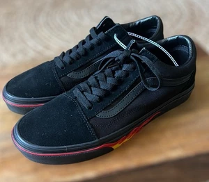 New Vans Old Skool Black Flame Off The Wall Athletic Skateboarding Shoes Men 8.5 - Picture 1 of 12