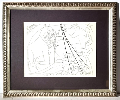 PABLO PICASSO BOOKPLATE #23 from the 1956 PICASSO FOR VOLLARD SUITE FRAMED - Image 1 of 4