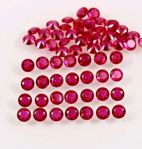 Natural Red Ruby 4 mm Round Cut Lot 20 Pcs Certified Loose Gemstone - Picture 1 of 4