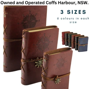 Leather Journal Vintage Notebook Sketchbook Travel Diary Refillable 80 Pages A5 - Picture 1 of 27