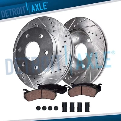 13.46'' Rear Drilled Rotors Brake Pads for 2007 - 2017 Ford Expedition Navigator - Image 1 of 4