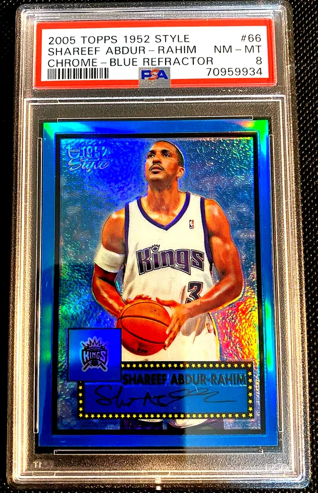 PSA 8 NM/MT 2005-06 TOPPS CHROME BLUE REFRACTOR SHAREEF ABDUR-RAHIM /149 G5299 - Image 1 of 2