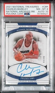 2021 National Treasures — Archives Ink — Charles Barkley — PSA 8, AUTO 10 — pop1 - Picture 1 of 3