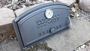 Gusseisen Pizzaofentür mit Thermometer, Brotbackofentüren, 19,3" x 11 - Bild 1 von 7
