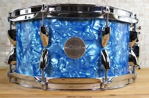 Click Icon 6x12 10ply Maple Snare Drum Light Blue Pearl Finish - Picture 1 of 9