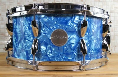Click Icon 6x12 10ply Maple Snare Drum Light Blue Pearl Finish - Image 1 of 4