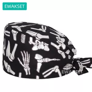 Unisex Bones printed Surgical Cap Hospital Clinical Hat orthopedics Scrubs Caps - Picture 1 of 8