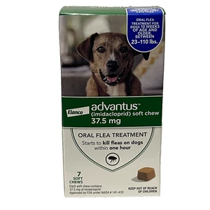 Advantus Soft Chews For Dogs 23 - 110 lbs Oral Flea Treatment Exp 6/27 - Picture 1 of 4