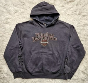 Harley Davidson Youth Size 7/8 Hooded Pullover Graphic Sleeve - Picture 1 of 6