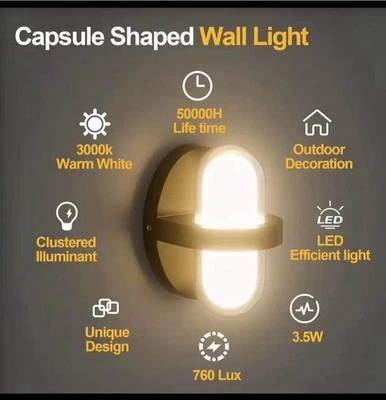 1 Luz de Pared Exterior, Arriba y Abajo LED Exterior Plástico Iluminación Alimentada por Red. Foto 1 de 4