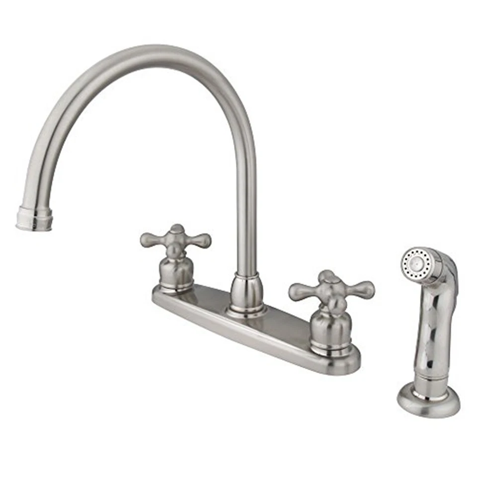 Kingston Brass Vintage Double Handle Kitchen Faucet With Side Spray