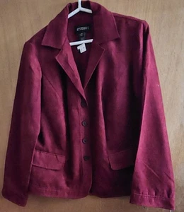 Studio I Women's long sleeve jacket NWT dark red Size 14W - Picture 1 of 3