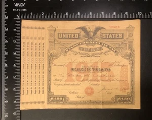 Ingresos de Estados Unidos; sello fiscal especial; distribuidor de tabaco; 1915; usado - Imagen 1 de 1