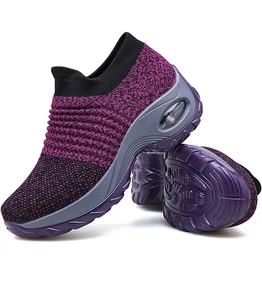 Women's Walking Shoes Sock Sneakers - Mesh Slip On Air Cushion Lady Girls Size 2 - Picture 1 of 12