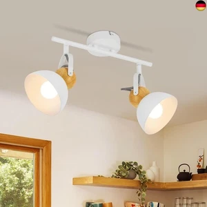 ZMH Deckenstrahler Vintage Weiß Deckenlampe: 2 Flammig Retro Strahler E27  - Bild 1 von 9