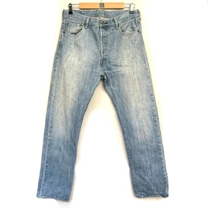 Pantalones de mezclilla Levis 501 para hombre 34x32 azul lavado claro botón mosca pierna recta - Imagen 1 de 16
