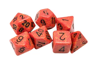 Chessex - Speckled Polyhedral 7 Dice Set - Fire - Picture 1 of 3