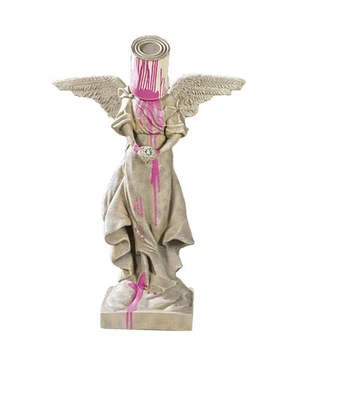 Banksy Iron Bucket Painting Angle Statue Sculpture Decor Decoration Ornament - Image 1 of 4