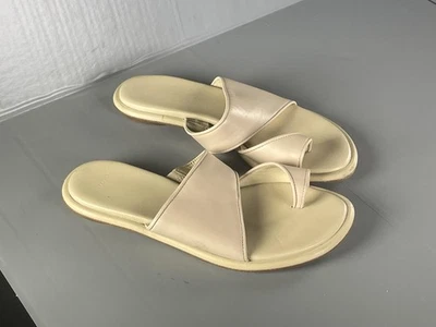 Sandalias Vince para mujer talla 7 beige cuero puntera lazo deslizable EU 37 Foto 1 de 4