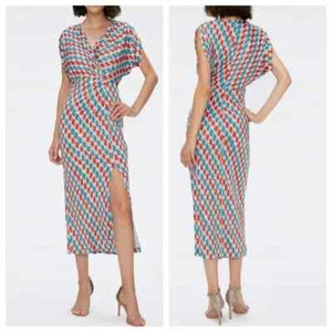 Neu mit Etikett Diane von Furstenberg Williams Midikleid Freedom Flag Gr. XL - Bild 1 von 11