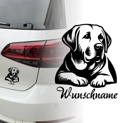 UNIDAMO Labrador Retriever Auto Aufkleber | Personalisiert Sticker Car | Wunschname 345