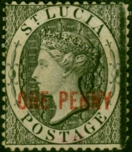 St Lucia 1882 1d Black SG26 Fine Unused (2) - Picture 1 of 1