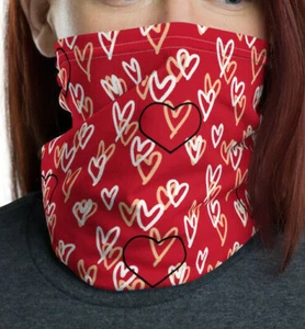 Neck Gaiter: A Lot of 49ers Hearts on Face Mask. Protect yourself in style! - Picture 1 of 3