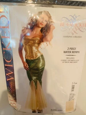 New Be Wicked Water Nymph Mermaid Costume Adult Size S/M Corset & Long Skirt - Image 1 of 4