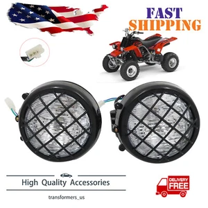 2 x Headlights Fit For Yamaha Banshee 1987-2006 Lens Bulbs Grills Warrior 350 US - Picture 1 of 9