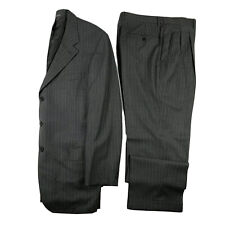 Salvatore Ferragamo Gray Striped Wool Suit Size Mens 44L Pants 34x33 EUC