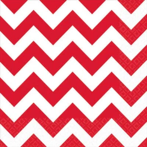 Chevron Apple Red Lunch Napkins 16pk Xmas Wedding Birthday Party Table Settings - Picture 1 of 1