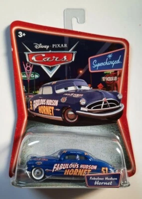 Disney pixar cars Fabulous Hudson Hornet white wheels supercharged 1:55 maclama - Immagine 1 di 2