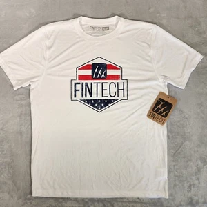 Chemise Fintech homme blanc antiéruption pêche UV défenseur solaire séchage rapide UPF 50 NEUF AVEC ÉTIQUETTES - Photo 1/10