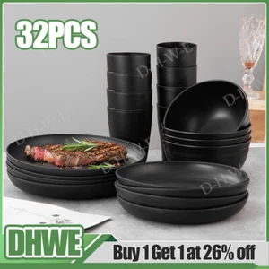 32X Plastic Dinnerware Unbreakable Lightweight Plates Bowls Set for Party Picnic - Picture 1 of 19