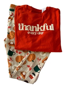 Thanksgiving Old Navy Pajamas Thankful Everyday Unisex Kids Size XL 12 - Picture 1 of 5