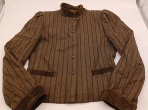 Vintage 70s Sasson Striped, Green, Blazer Jacket. Cropped,Size 8/9. C1904 - Picture 1 of 17