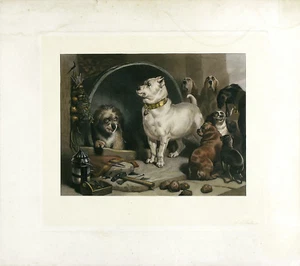 Eje LANDSEER HOLLYER FIRMADO Raro 19thC 1873 Edición limitada Mezzotint ALEXANDER Y DIOGENES - Imagen 1 de 2