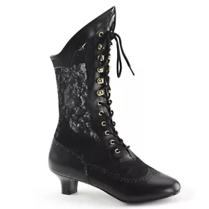 Botín victoriano Pleaser Funtasma DAME-115 para mujer con tacón de 2 pulgadas de encaje talla 11 - Imagen 1 de 3