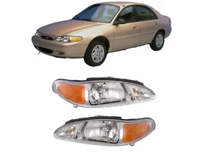 Par de faros para conductor y pasajero Ford Escort 1997-2002 para sedán - Imagen 1 de 5