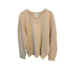Vintage Men's Alan Paine 100% Camelhair V-Neck Sweater Beige Made England READ - Picture 1 of 7