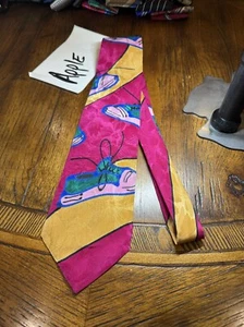 👔❤️ ROBERT DASKAL HAND PAINTED ART SUIT NECKTIE TIE FREE SHIPPING 👔❤️ - Picture 1 of 6