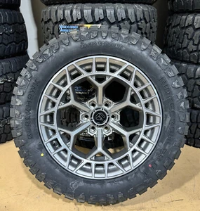 4) 20x10 Fuel FC873 Charger Gray Wheels 33" AT Tires 8x180 Chevy Silverado 2500 - Picture 1 of 9