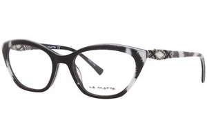La Matta LM3331-1 Eyeglasses Frame Women's Black/White Full Rim Cat Eye 54mm - Picture 1 of 5