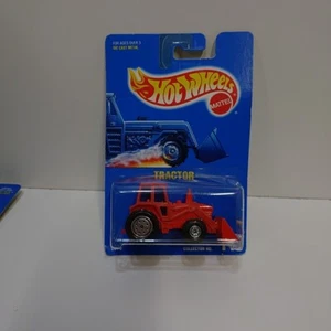 Hot Wheels Tractor Red w/ Front & Rear CTs Mid 1990s Blue Card #145 VINTAGE TOY - Picture 1 of 2