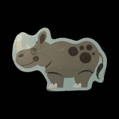 Melissa & Doug Noah's Ark Shape Sorter Wooden Block Part Piece Rhinoceros Rhino - Image 1 of 2