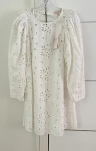NWT Rebecca Taylor Size 8 Sarah White Embroidered Shif Dress $345 Graduation - Picture 1 of 9