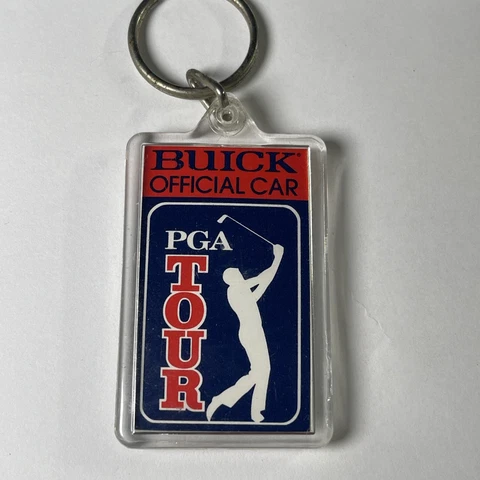 Vtg PGA Tour Golf Logo BUICK OFFICIAL CAR Plastic Keychain Key Ring Cover