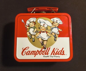 Campbell Kids Snack Tin Lunch Pail Box Hing Lid 1998 Soup Co Advertising 5½ X 5 - Picture 1 of 11